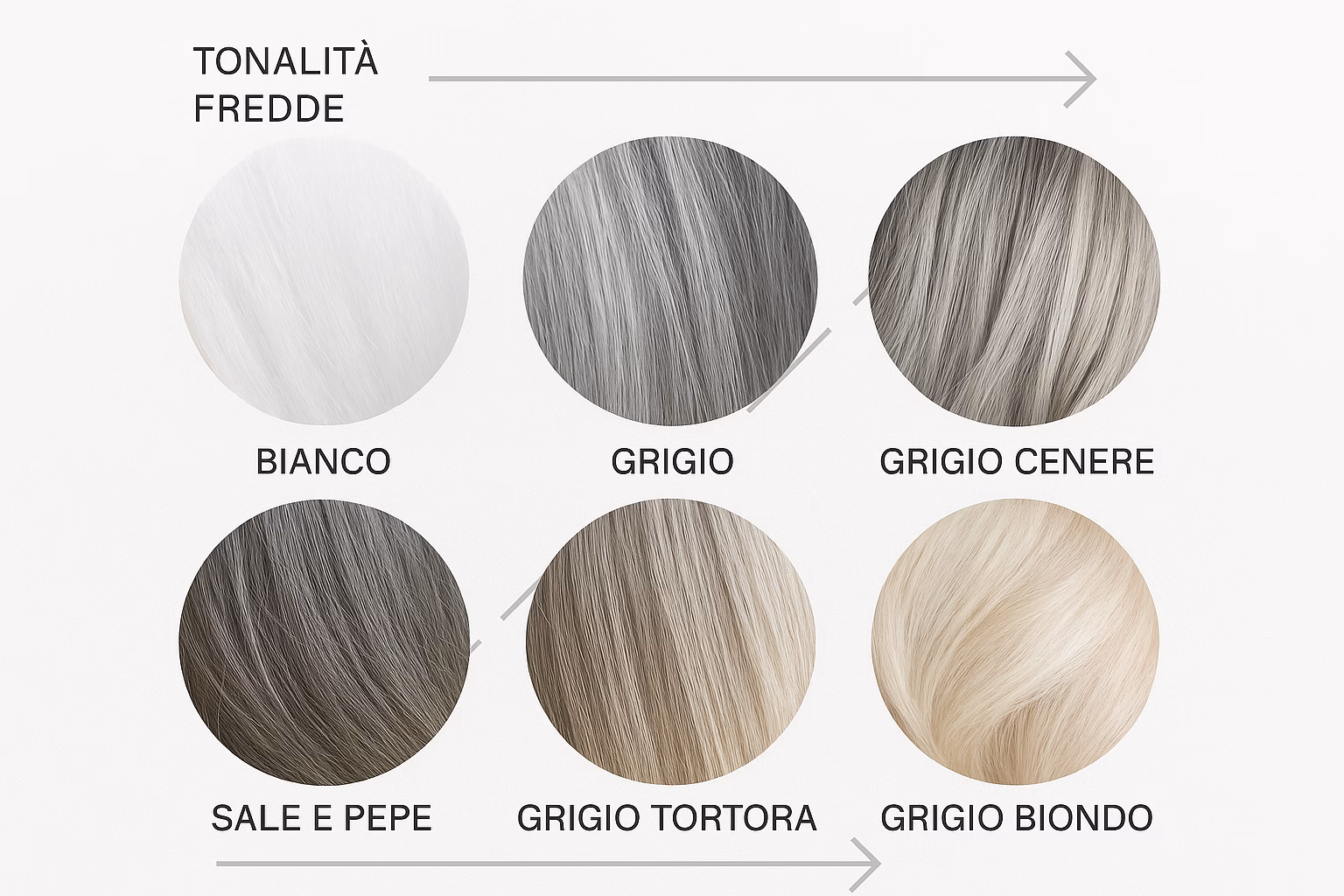 Capelli bianchi schema colori